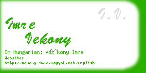 imre vekony business card